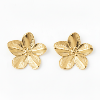 Flora øreringe i 18 karat forgyldt ædelstål
