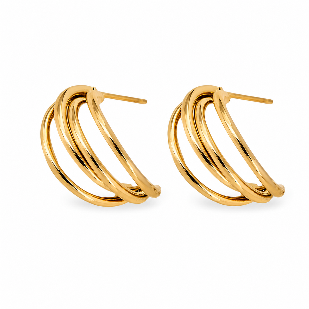 Soft curve ørestikker - 18 karat forgyldt titanium