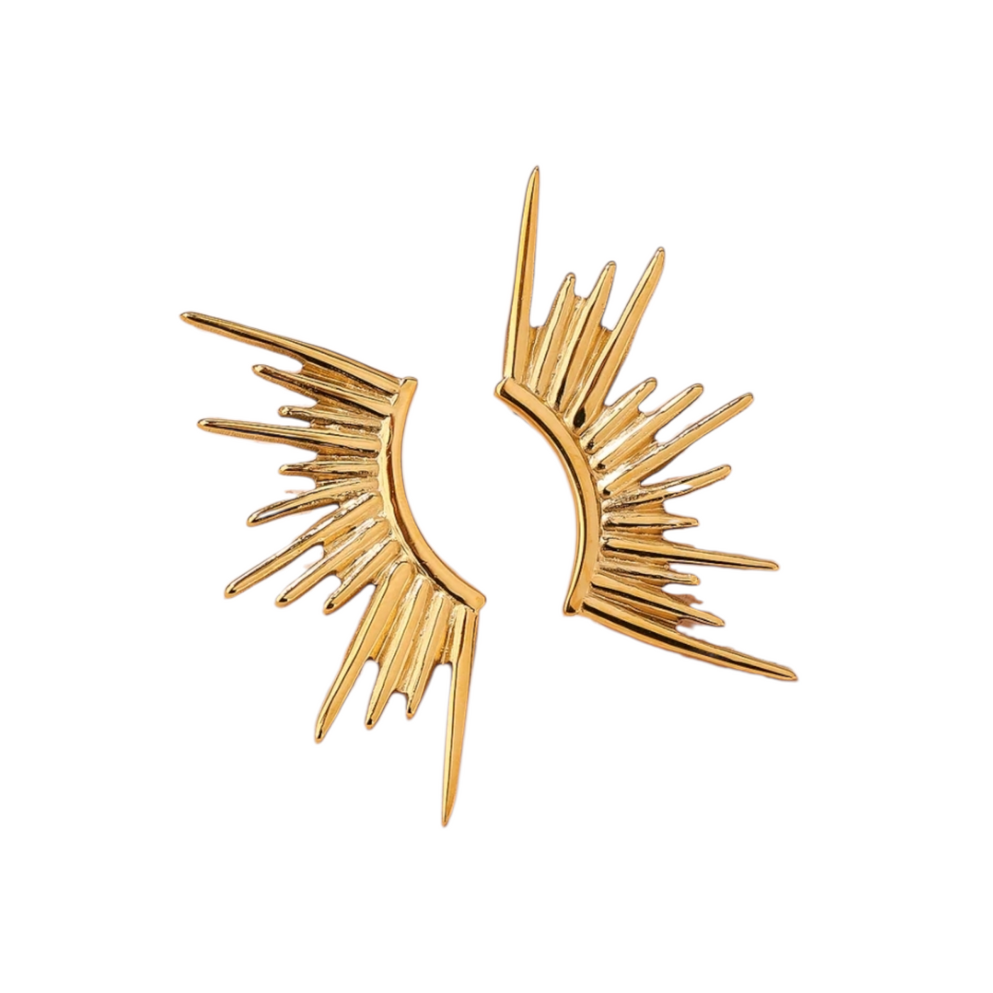 Aurora sunburst ørestikker i 18 karat forgyldt ædelstål