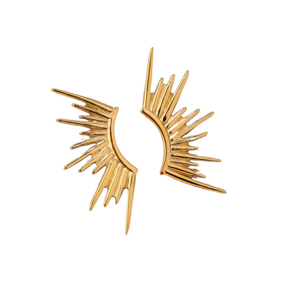 Aurora sunburst ørestikker i 18 karat forgyldt ædelstål