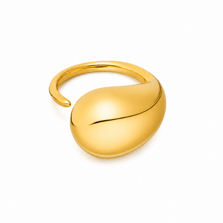 Ring dråbe - 18 karat forgyldt ædelstål