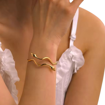 Slange-armbånd i 18kt forgyldt rustfrit ædelstål