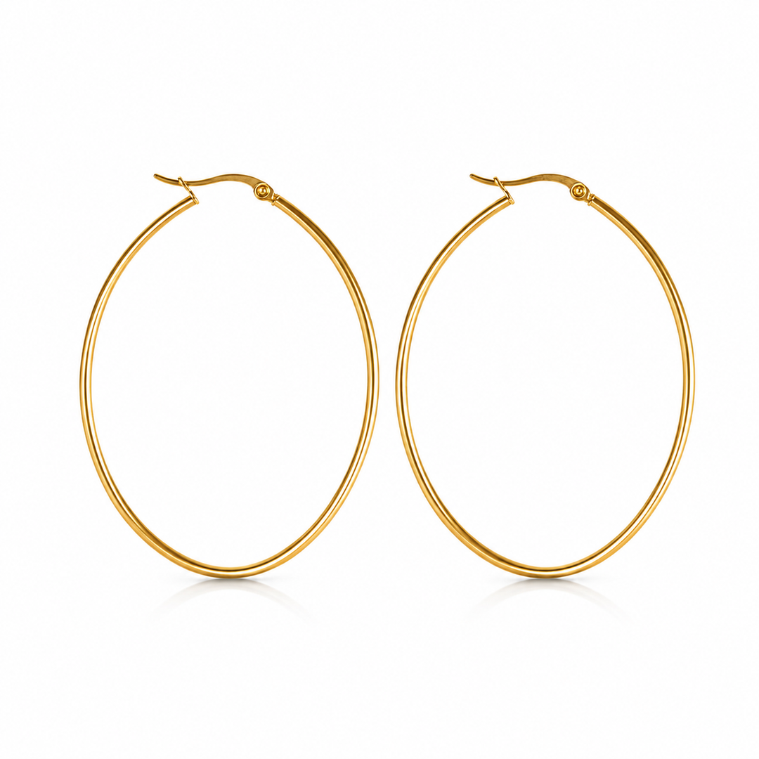 Ovale hoops 4.6cm - 18 karat forgyldt ædelstål