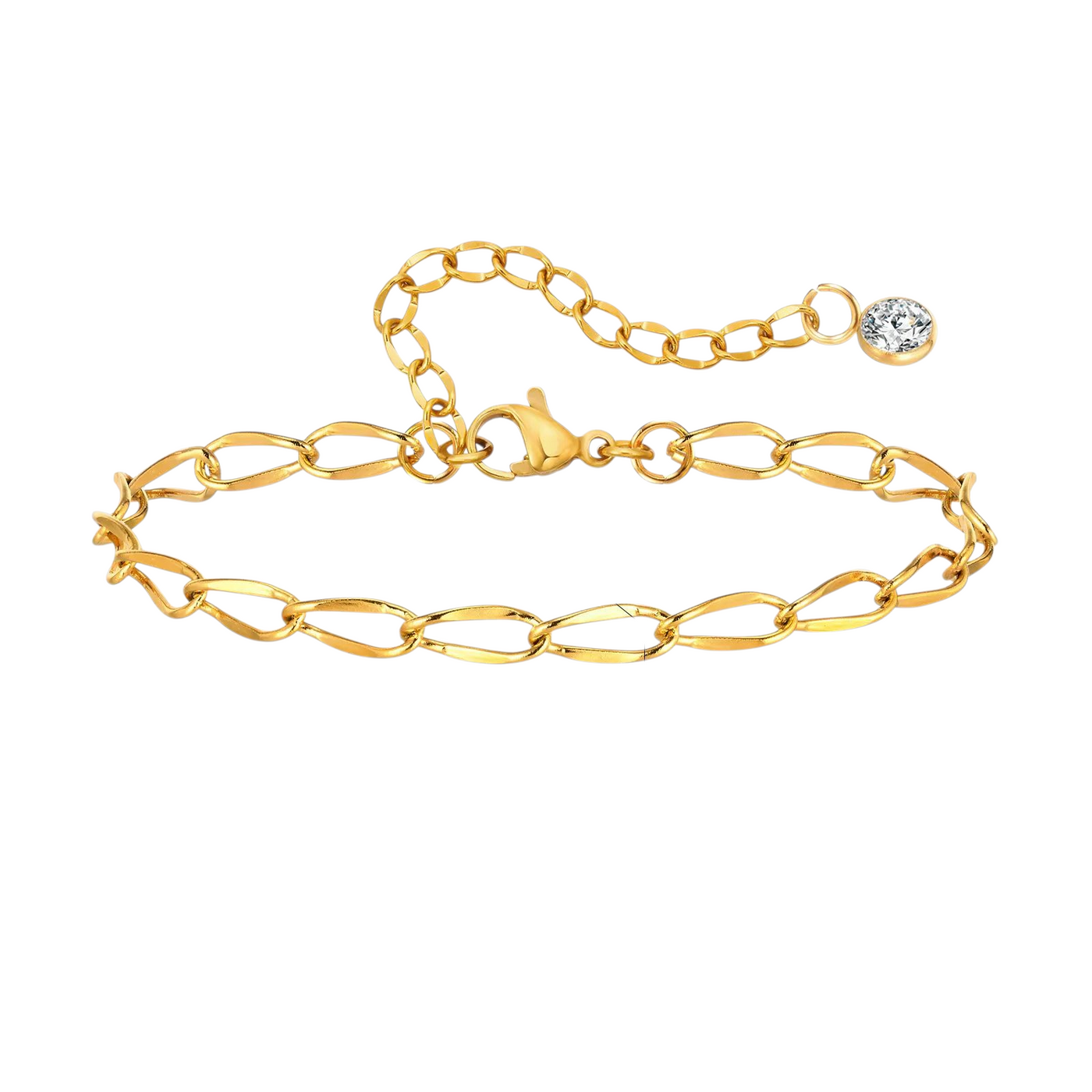 Link armbånd i 18 karat forgyldt ædelstål