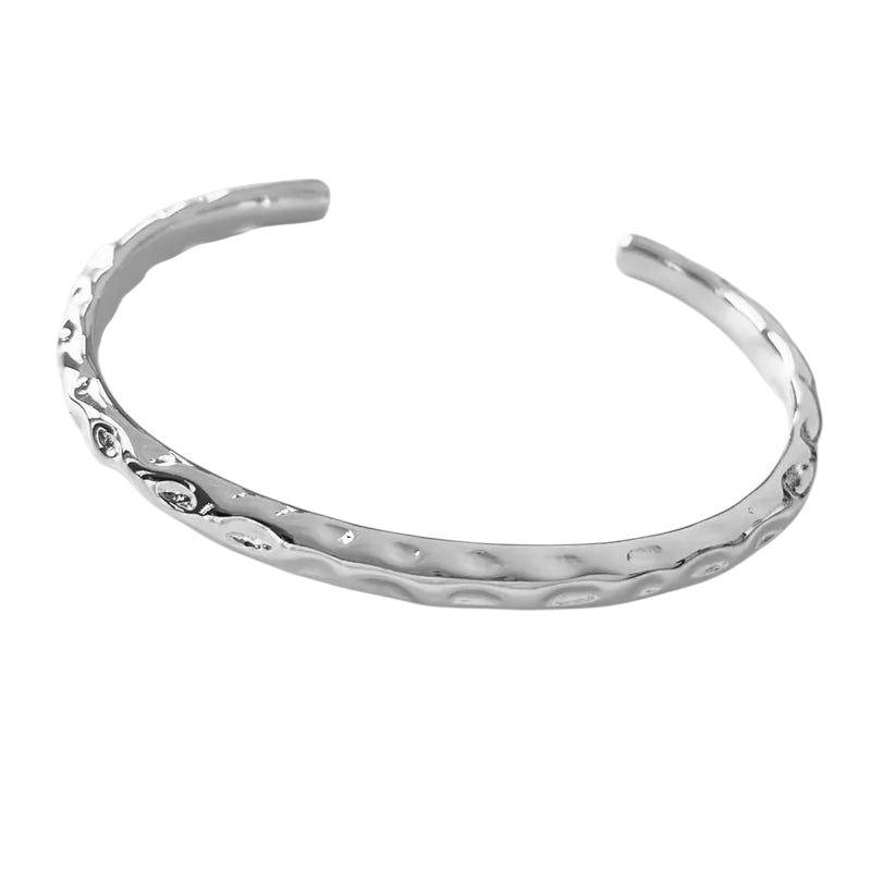 Hamret Bangle Armbånd i Rustfrit Stål