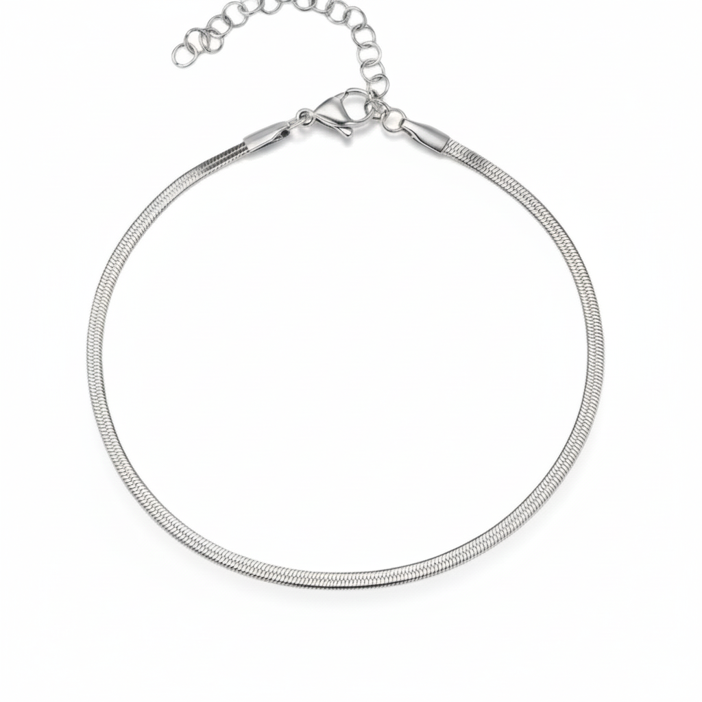 Armbånd flad slangekæde 2mm - ædelstål