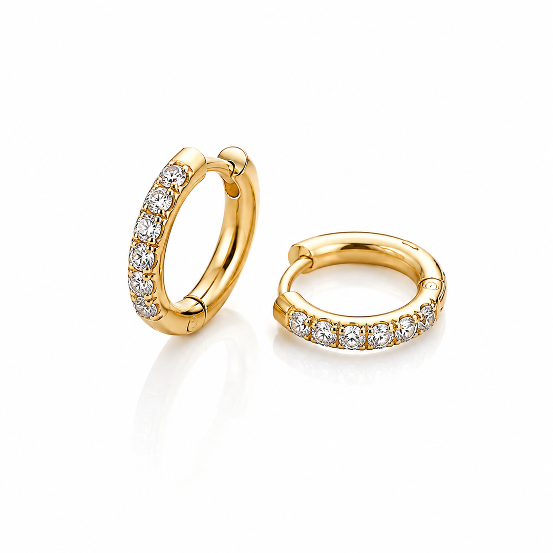 Classic Zircon Hoops – 18 karat forgyldt ædelstål. Flere Str.