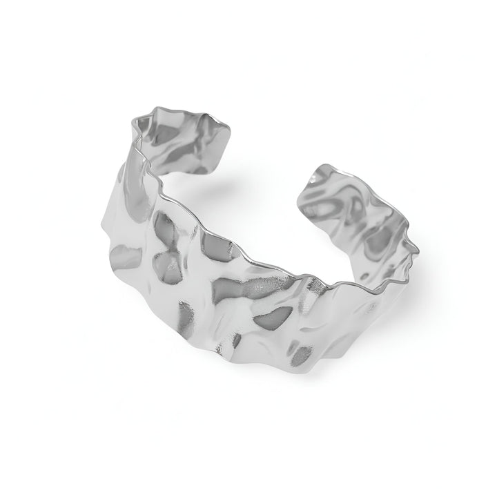Bangle armsmykke - hamret ædelstål