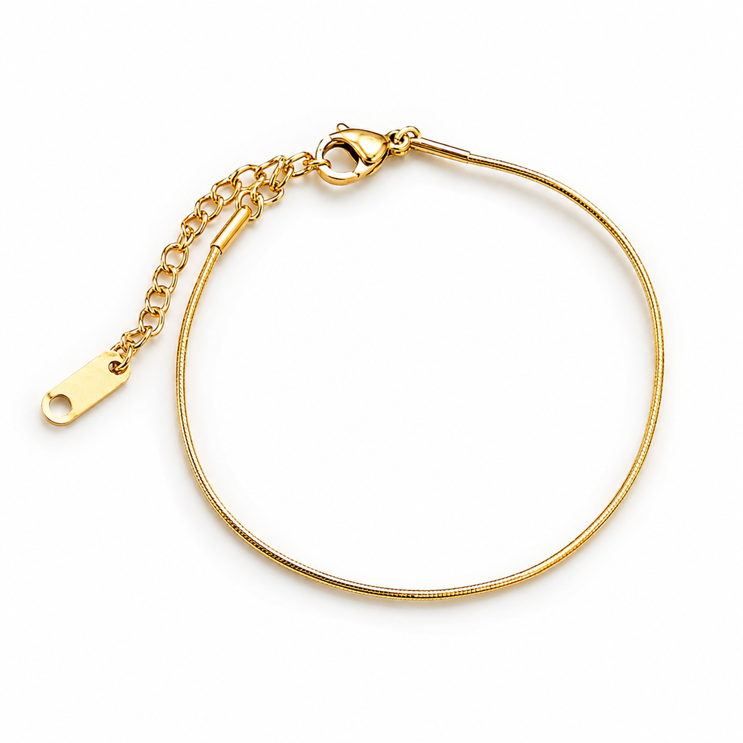 Rund slangekæde armbånd i 18 karat forgyldt titanium