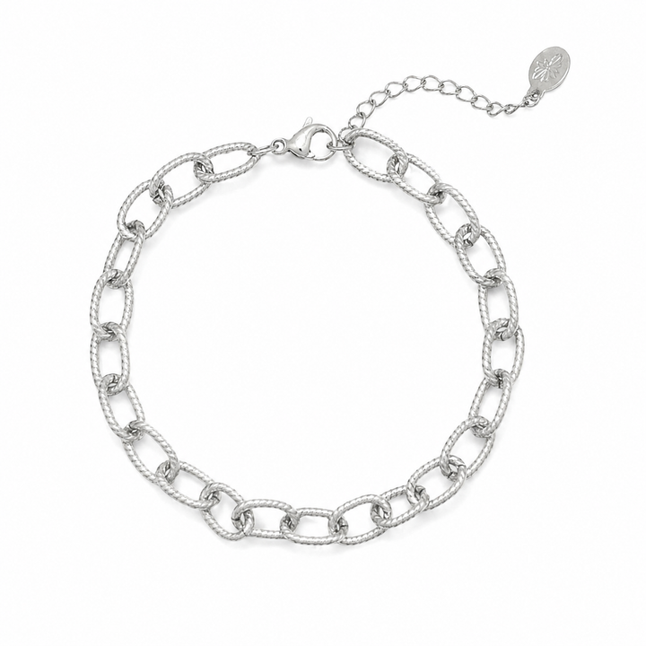 Link mønster armbånd - ædelstål