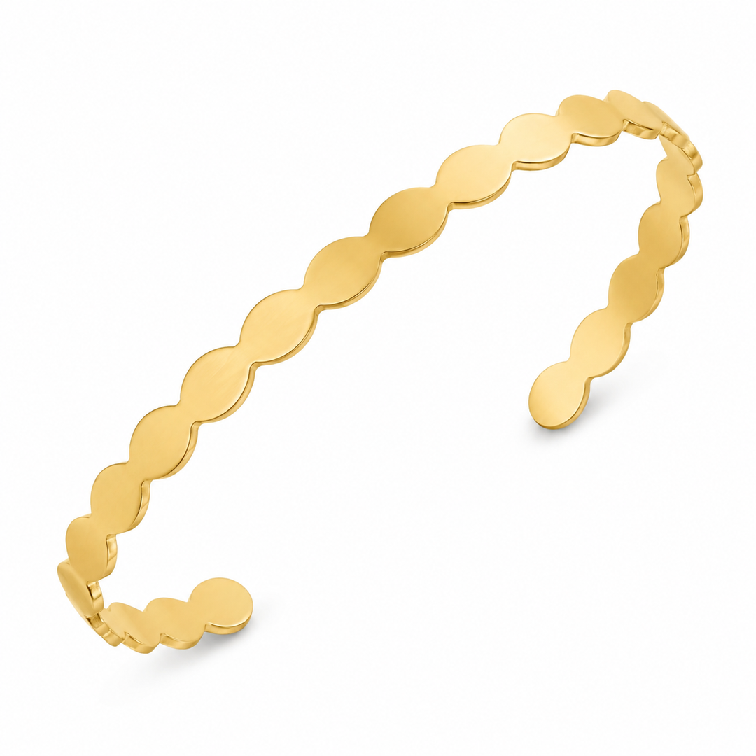 Åben soft armring - 18 karat forgyldt titanium