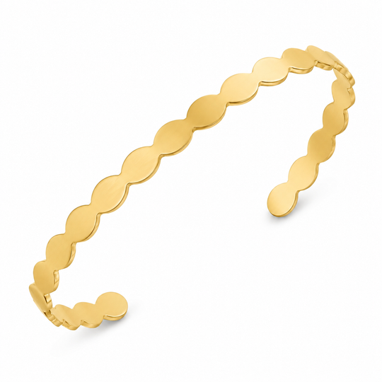 Åben soft armring - 18 karat forgyldt titanium