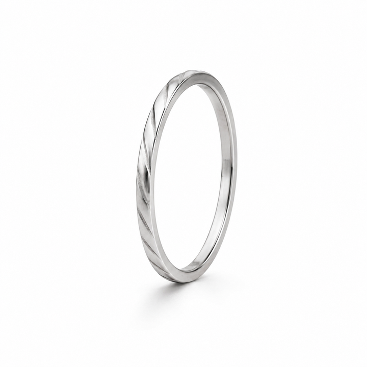 Smal bølge ring - titanium