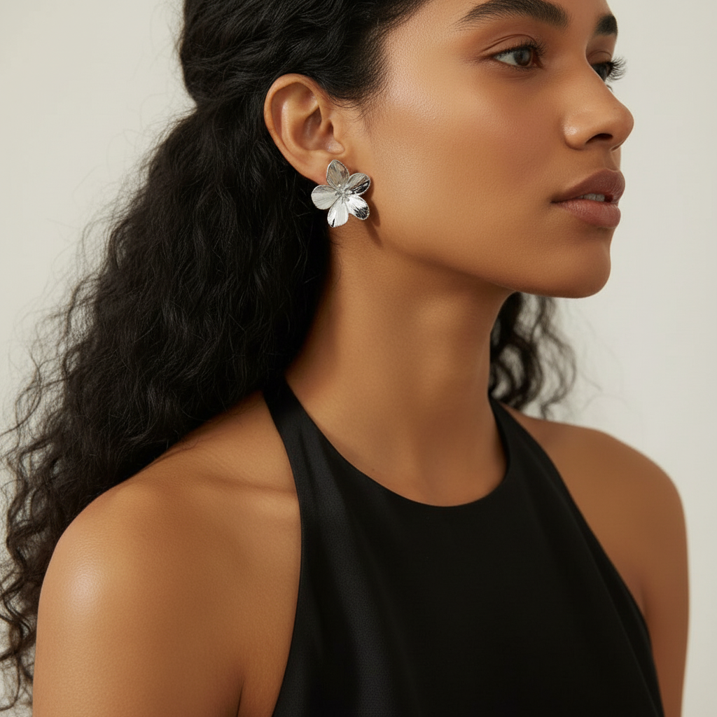 Flora øreringe - ædelstål