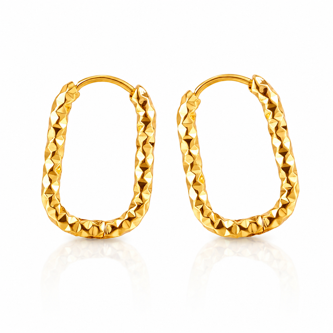 Facet hoops - 18 karat forgyldt titanium