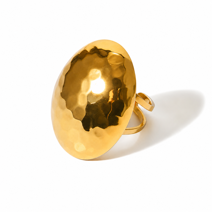 Oval banket ring - 18 karat forgyldt ædelstål