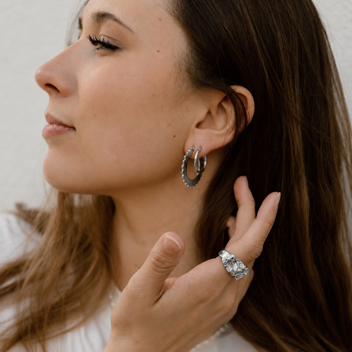 Statement ring smeltet - ædelstål