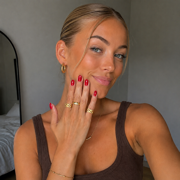 SIS ring justerbar - 18 karat forgyldt ædelstål