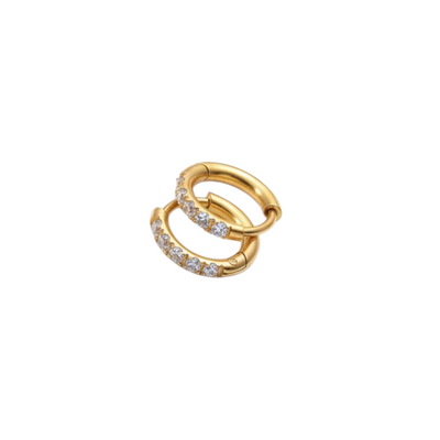 Classic Zircon Hoops – 18 karat forgyldt ædelstål. Flere Str.