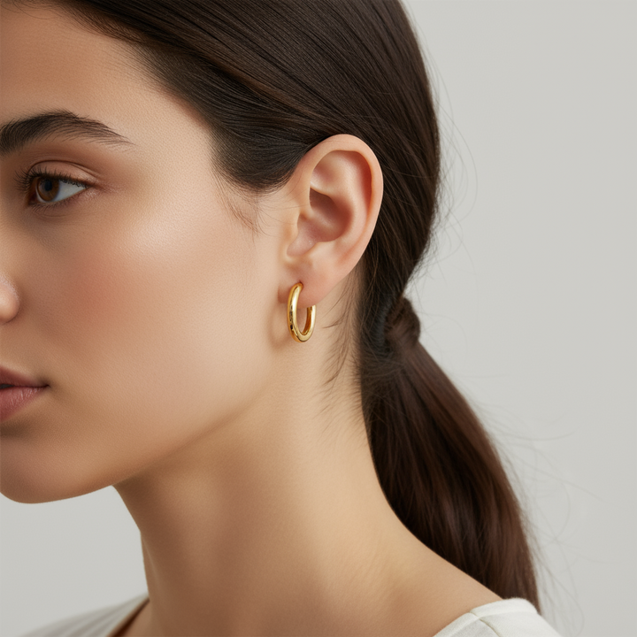 Hoops - 18 karat forgyldt titanium - flere størrelser