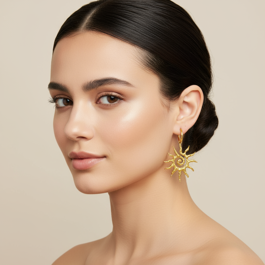 Sol Hoop Øreringe – 18 karat forgyldt ædelstål