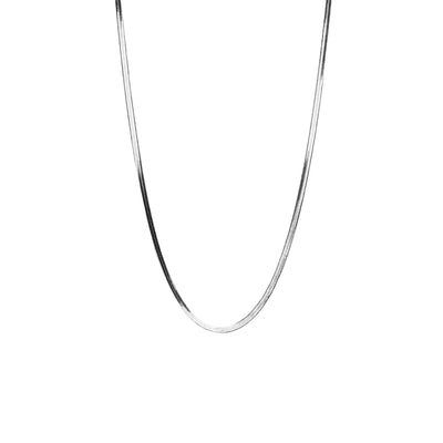 Flad slangekæde choker 2mm. halskæde i rustfrit ædelstål