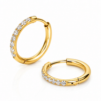 Classic Zircon Hoops – 18 karat forgyldt ædelstål. Flere Str.