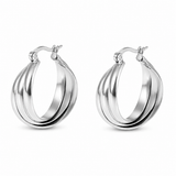 Twistet triple hoops - ædelstål