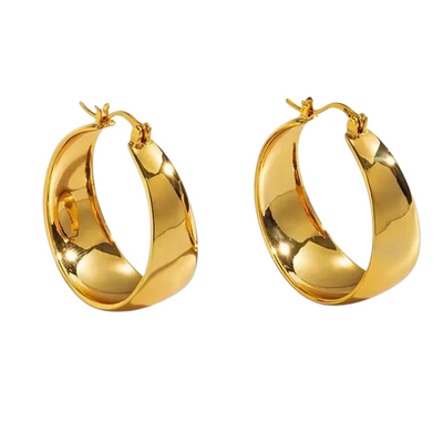 Classic wide hoops - 18 karat forgyldt ædelstål