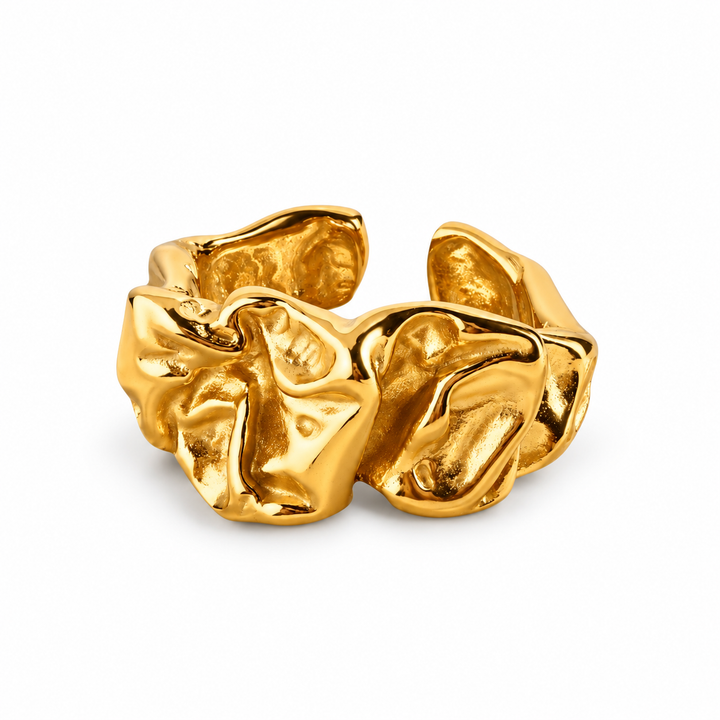 Statement ring smeltet - 18 karat forgyldt ædelstål