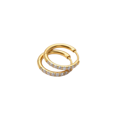 Classic Zircon Hoops – 18 karat forgyldt ædelstål. Flere Str.