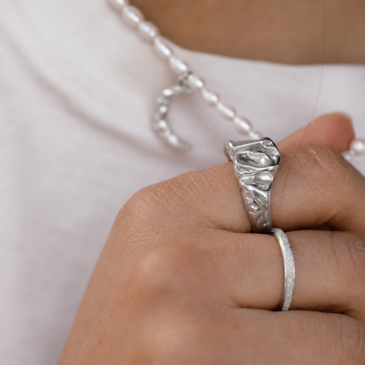 Statement ring smeltet - ædelstål