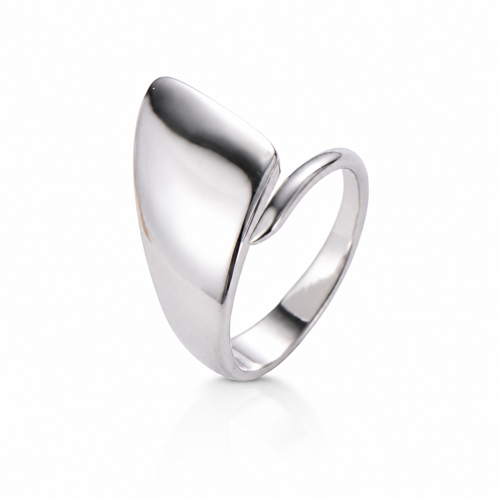 Bred spiral ring - ædelstål