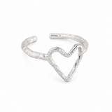 Hjerte ring hamret - 925 sterlingsølv