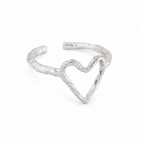 Hjerte ring hamret - 925 sterlingsølv