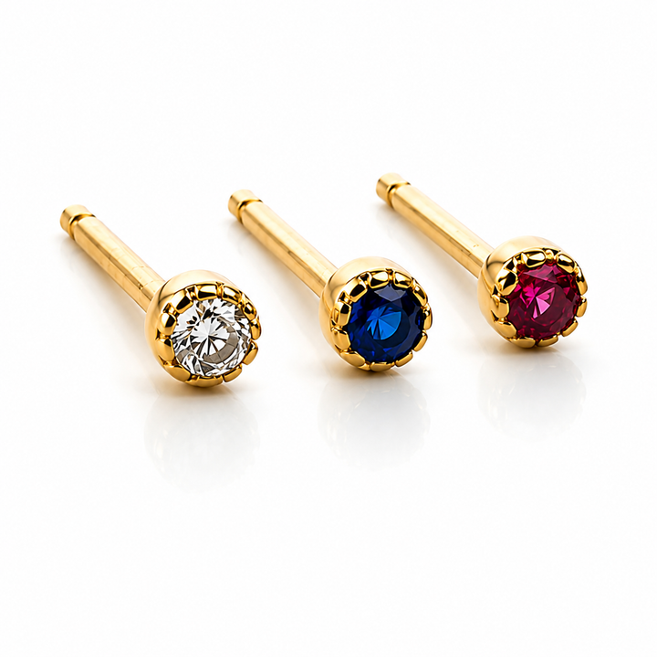 Mikro ørestikker 1.5mm - 18 karat forgyldt 925 sterlingsølv