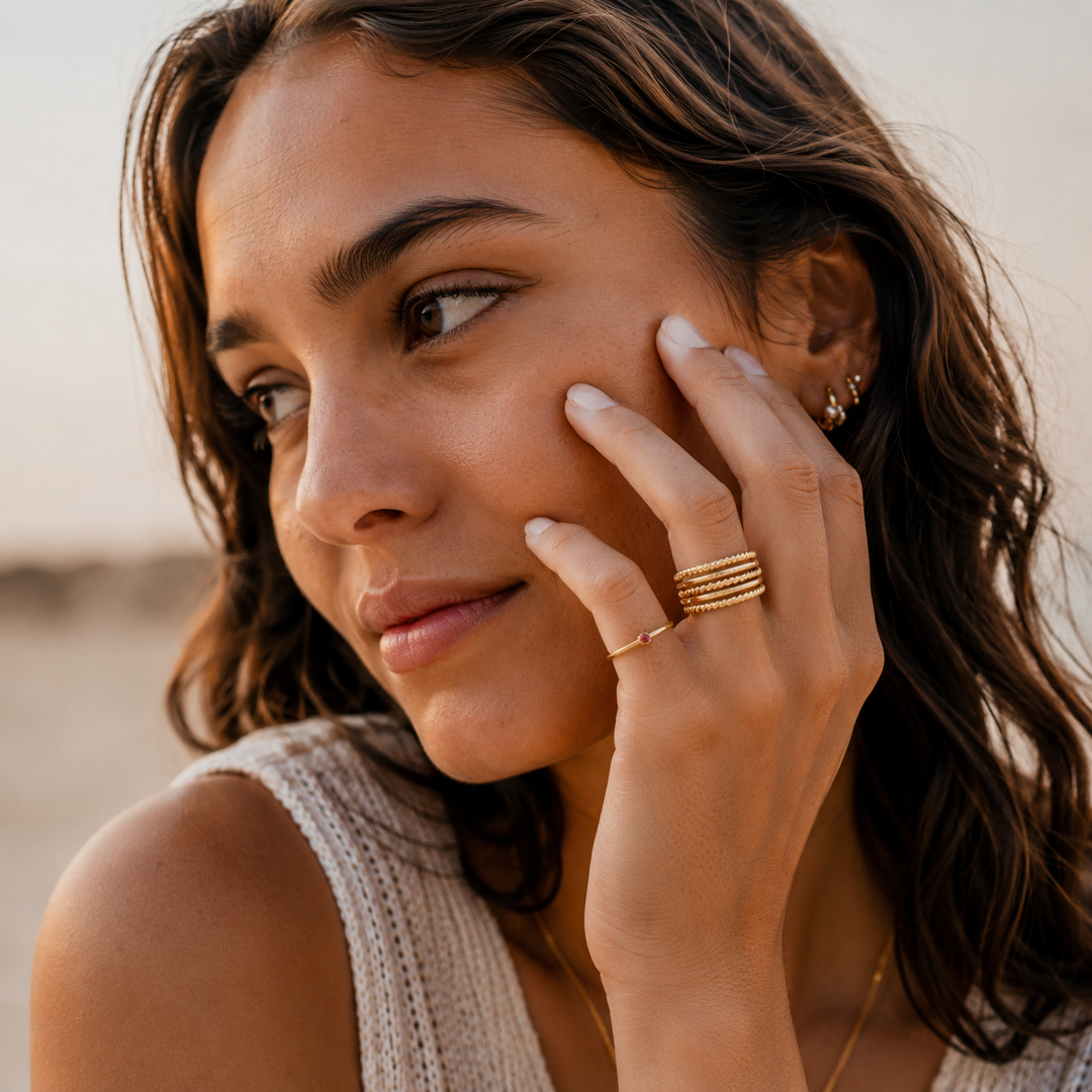 Ring layered - 18 karat forgyldt ædelstål