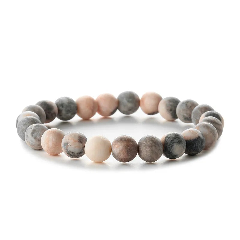 Natursten Pink Zebra Jaspis armbånd