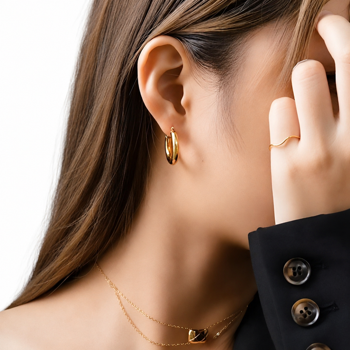 Chunky hoops - 18 karat forgyldt titanium