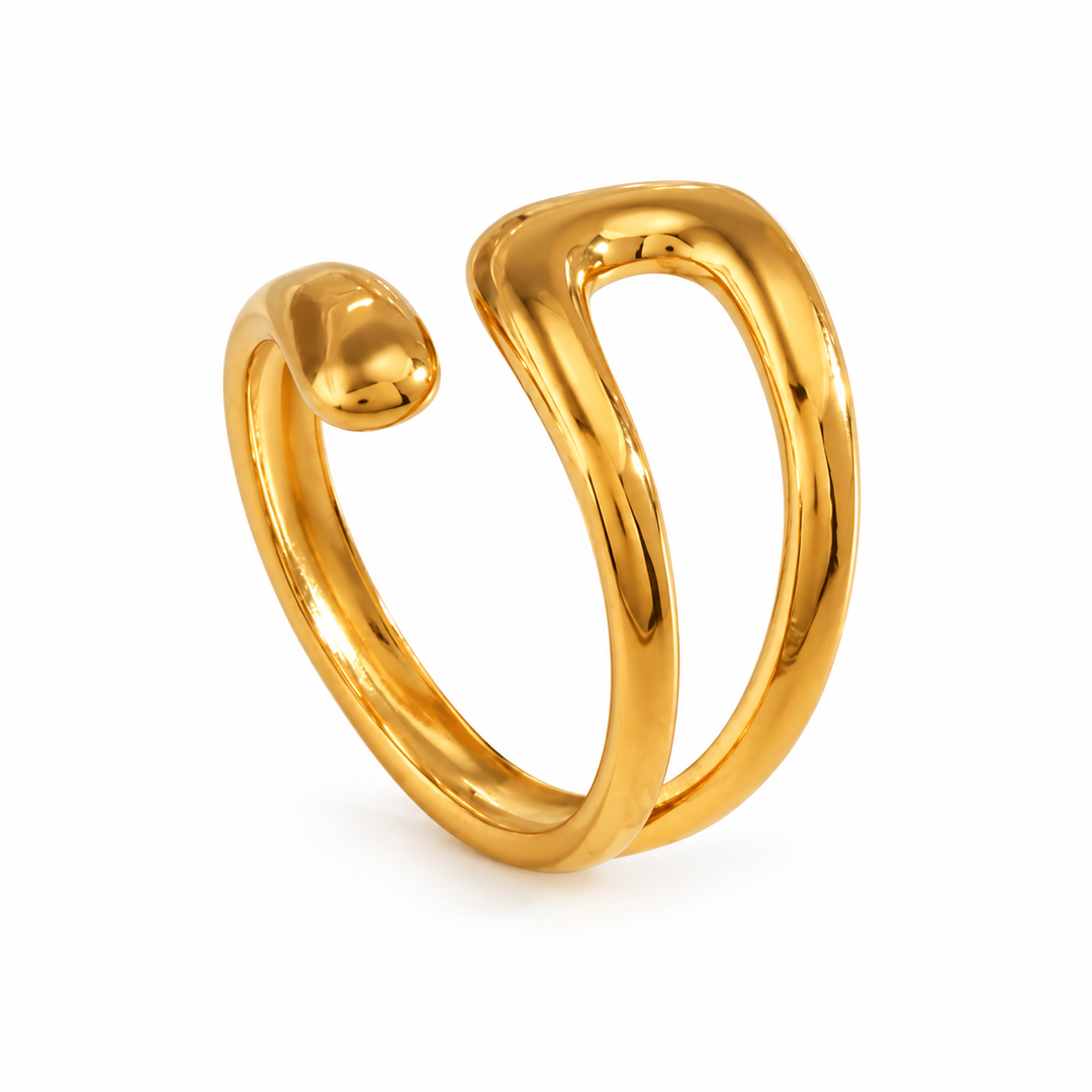 Ring åben - 18 karat forgyldt ædelstål