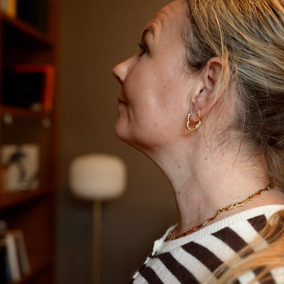 Hjerte hoops - 18 karat forgyldt ædelstål