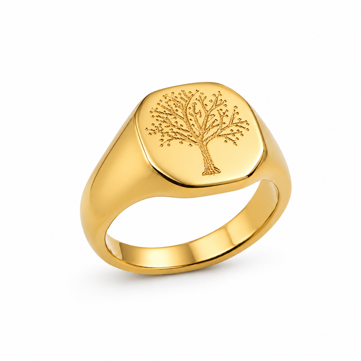 Livets Træ "Yggdrasil" statement ring - 18 karat forgyldt ædelstål
