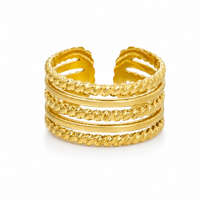 Ring layered - 18 karat forgyldt ædelstål