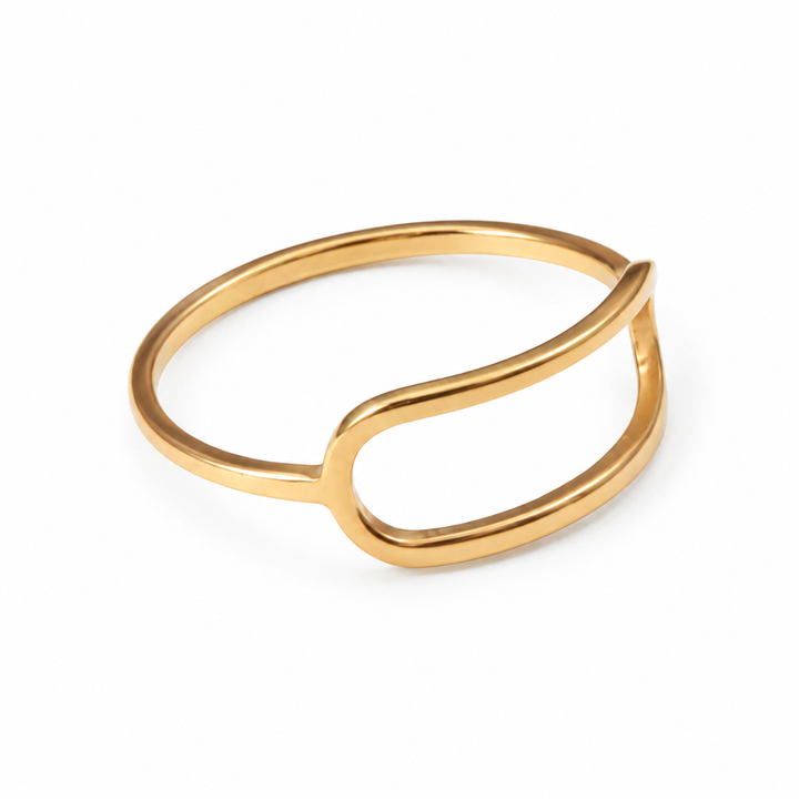 Ring åben enkel - 18 karat forgyldt ædelstål
