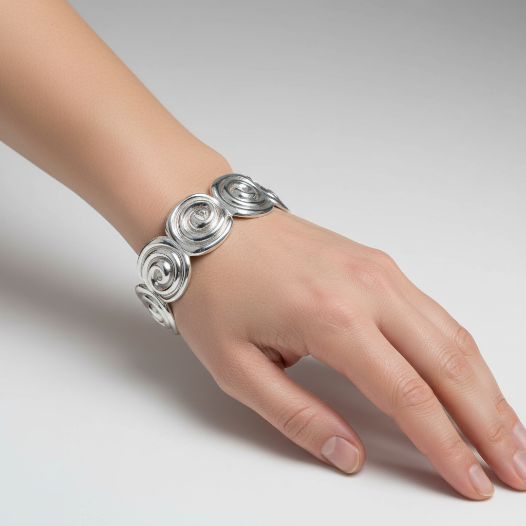 Spiral armring - ædelstål