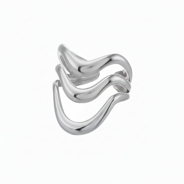Triple wave ring - ædelstål