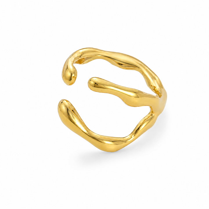 Ring åben organisk - 18 karat forgyldt titanium