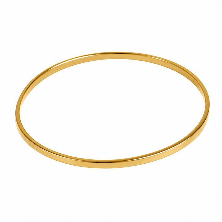 Bangle armring med lige kanter - 18 karat forgyldt titanium