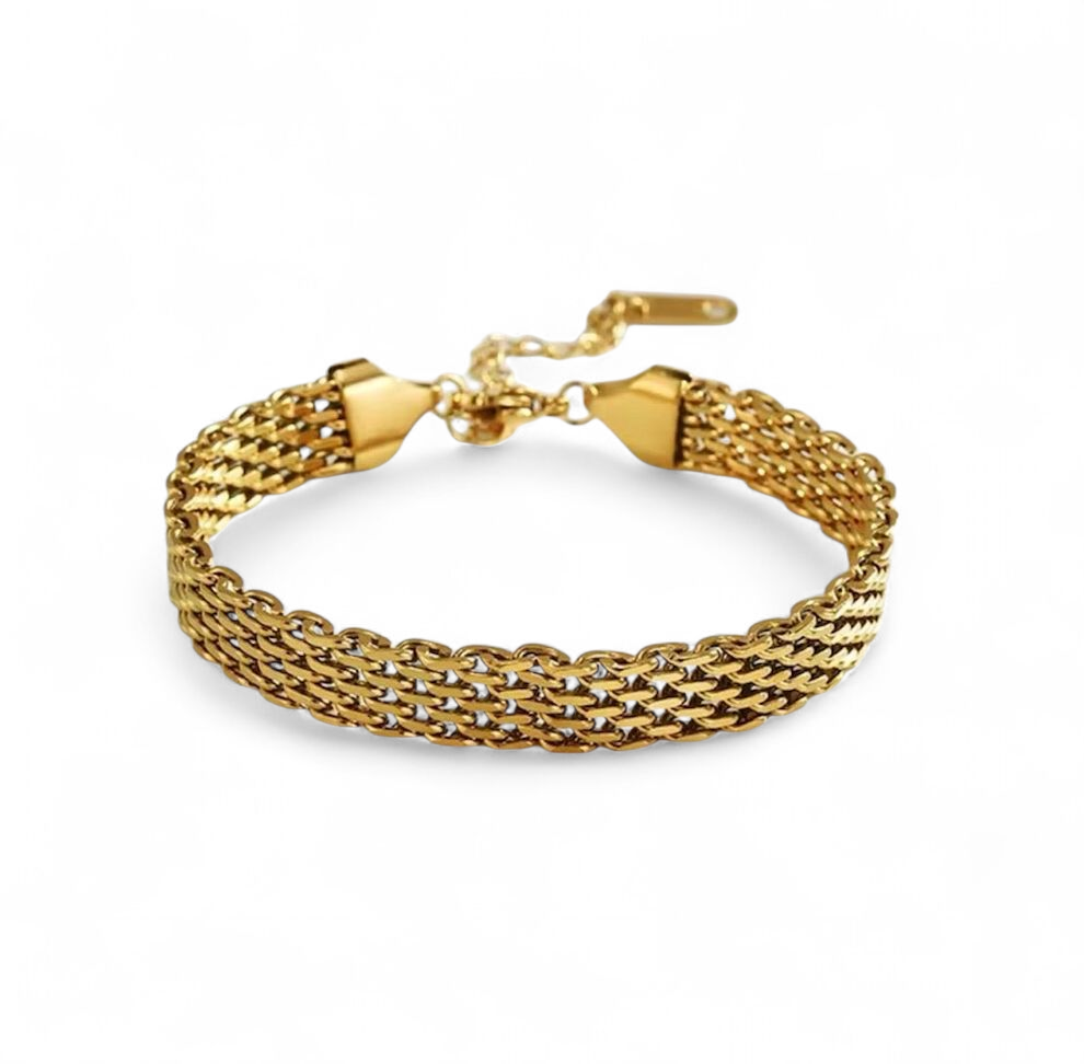 Mesh armbånd - 18 karat forgyldt ædelstål