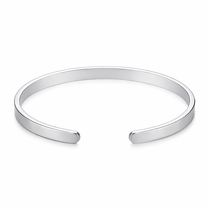 Åben armring 4mm - rustfrit ædelstål - kan graveres indvendigt og udvendigt - Gratis gravering